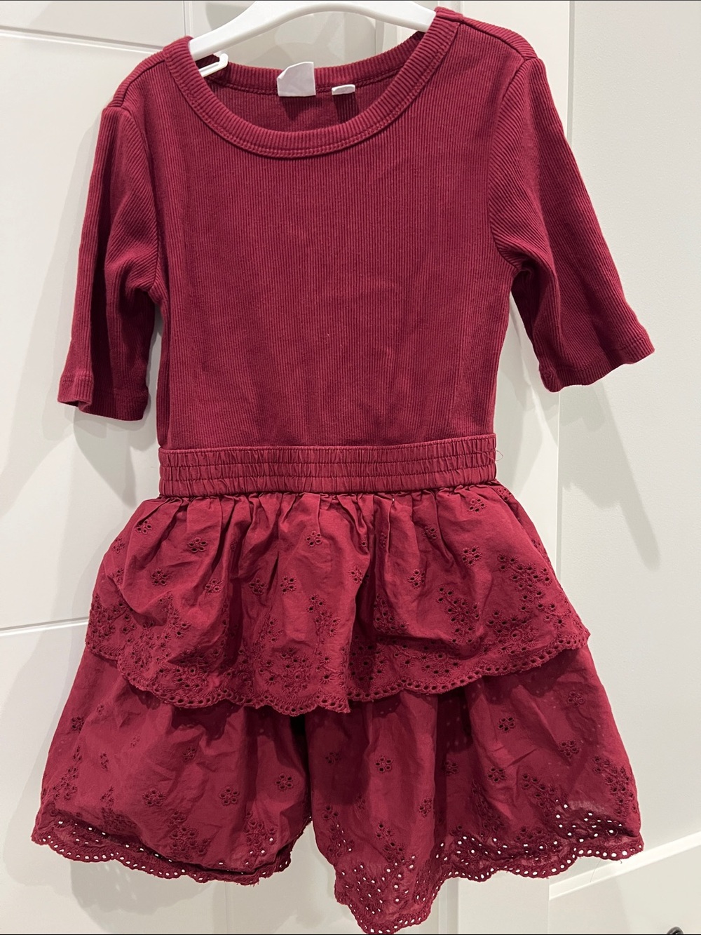 Gap Kids Mixed Media Eyelet Dress, S